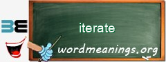 WordMeaning blackboard for iterate